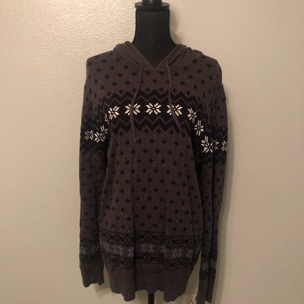 Printed Holiday Hoodie